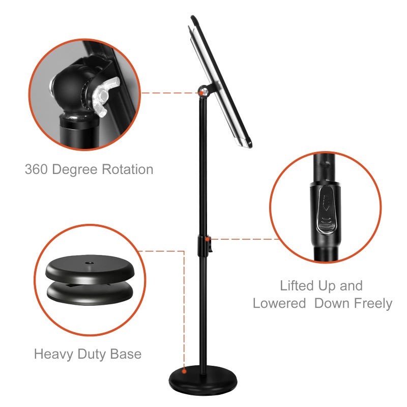 SCZS Heavy Duty Floor Sign Stand Adjustable Pedestal Sign Holder Stand, Poster Stand Aluminum Snap Open Frame for 8.5X11 Inches with Heavy Round Base, Both Vertical and Horizontal Sign Displayed - Image 4